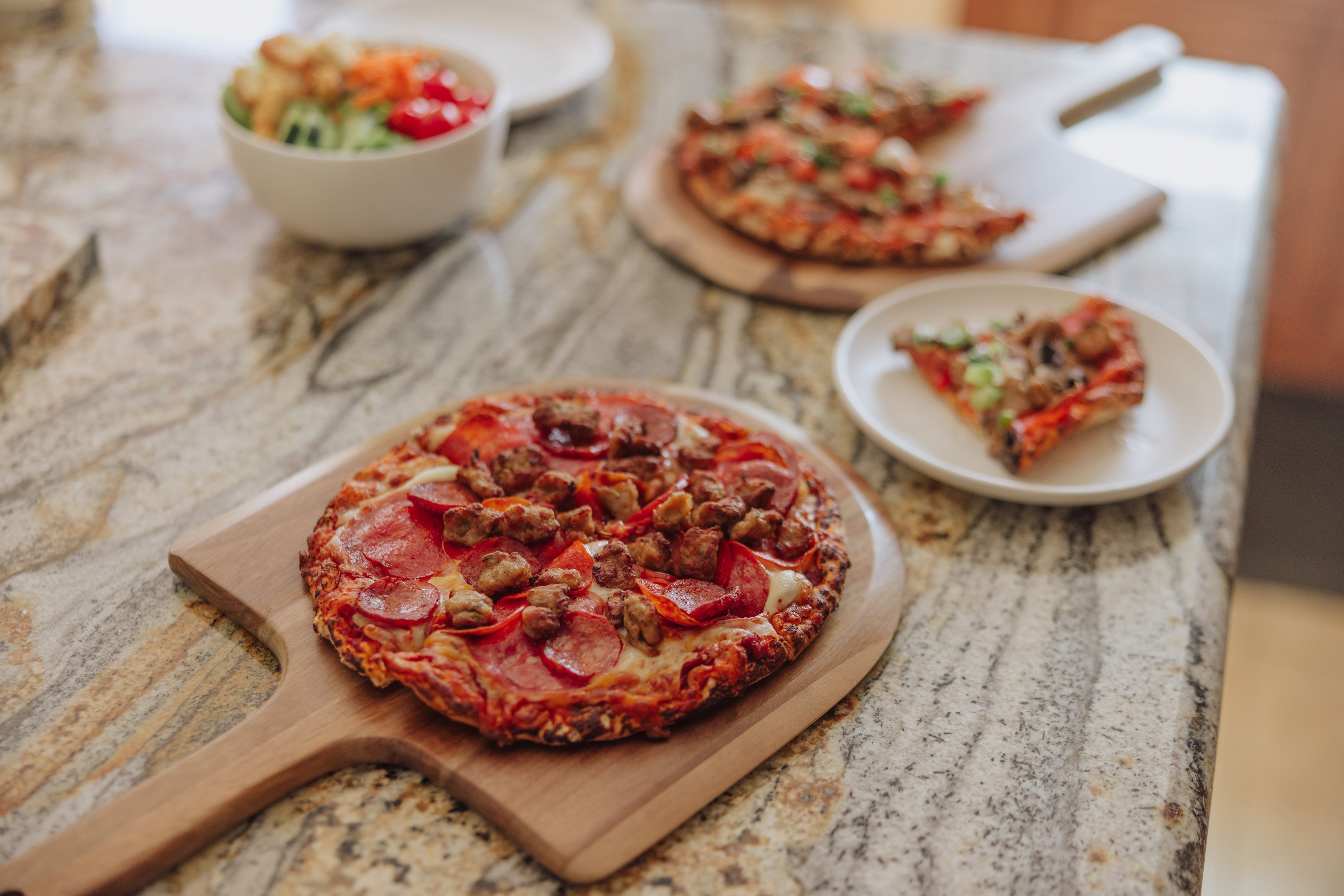 Acacia Personal Pizza Peel Serving Board Paddle (Set of 2)