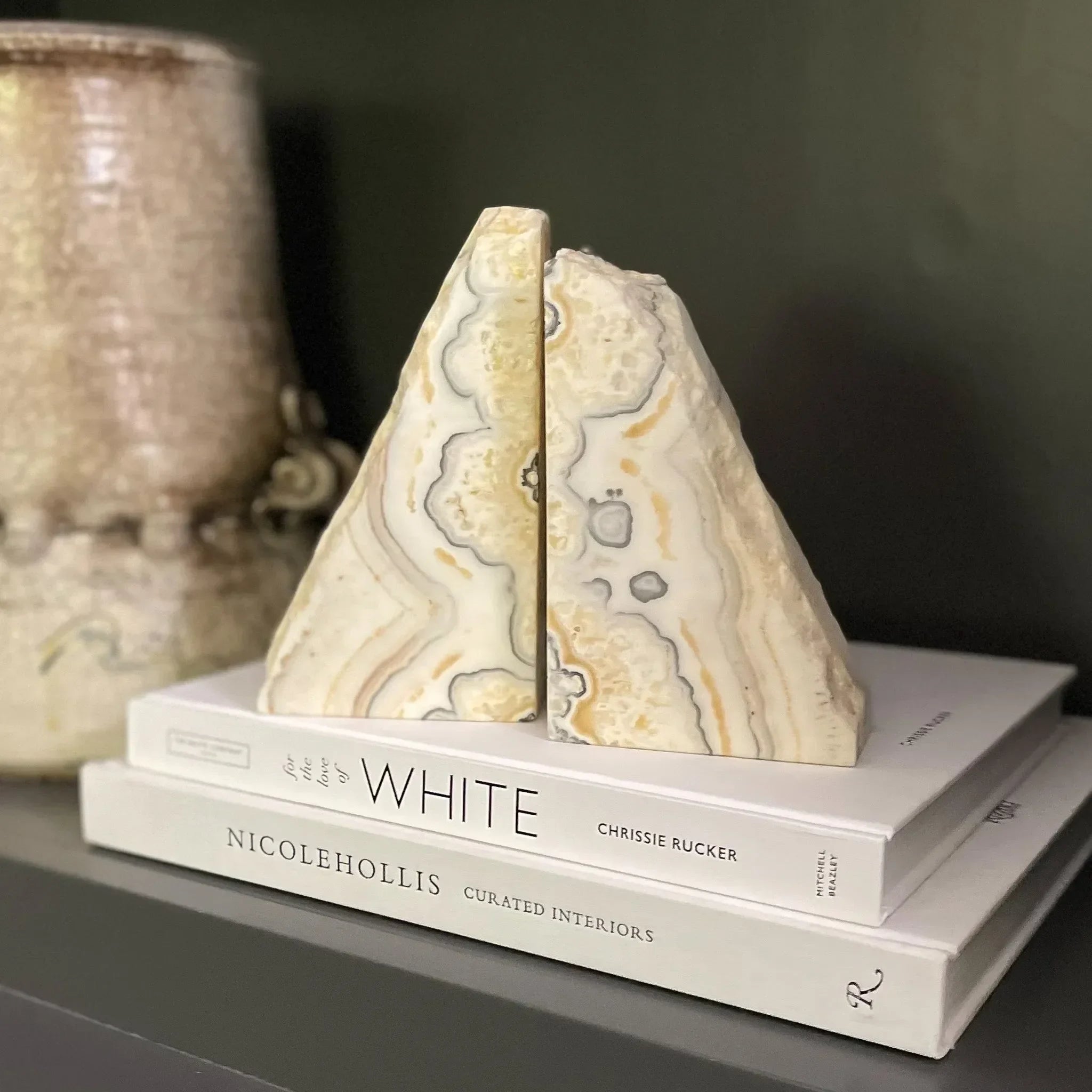 Zebra Calcite Bookend Pair - The Mayfair Hall
