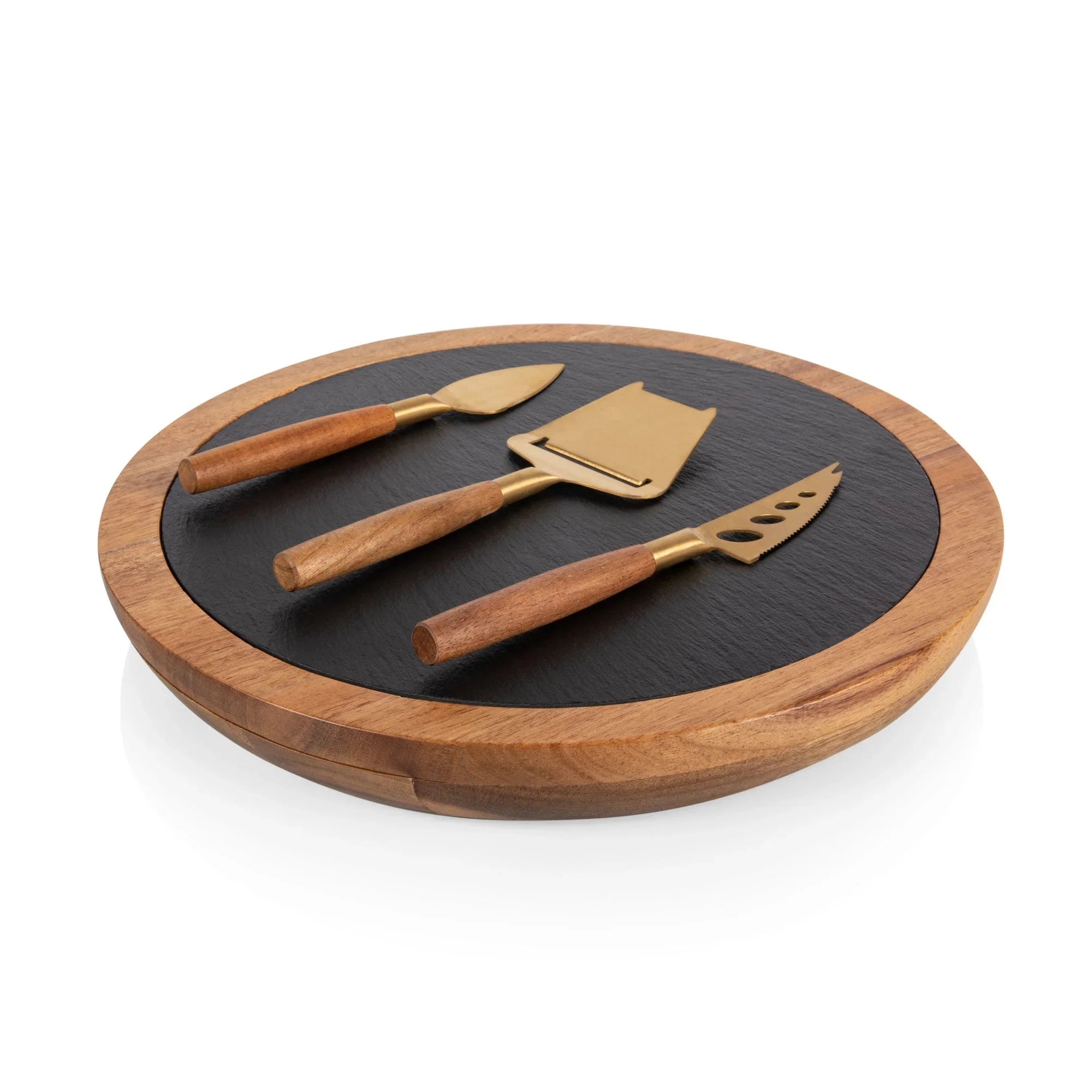 Insignia Acacia and Slate Serving Board with Cheese Tools - The Mayfair Hall