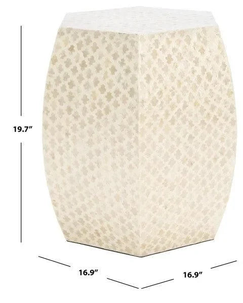Rylie Wood Accent Table in White - The Mayfair Hall