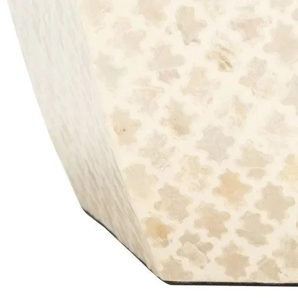 Rylie Wood Accent Table in White - The Mayfair Hall