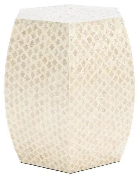 Rylie Wood Accent Table in White - The Mayfair Hall
