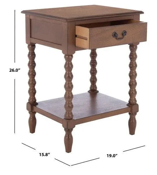 Athena Wood Accent Table in Brown - The Mayfair Hall