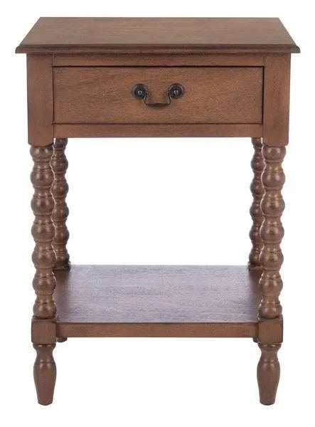 Athena Wood Accent Table in Brown - The Mayfair Hall