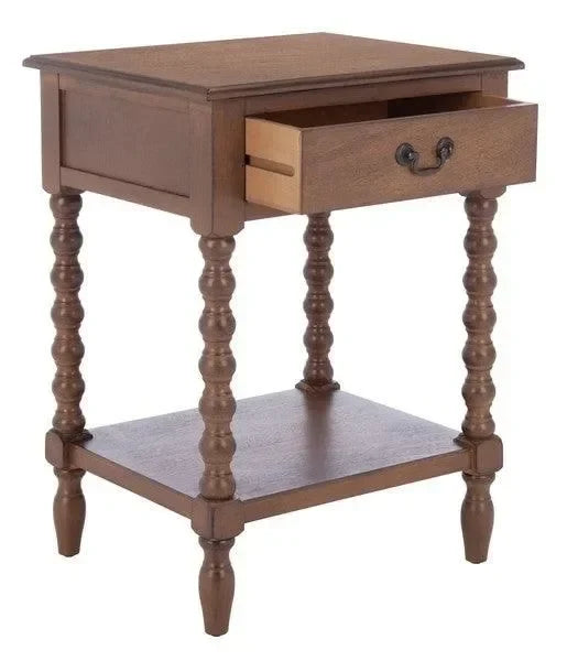 Athena Wood Accent Table in Brown - The Mayfair Hall