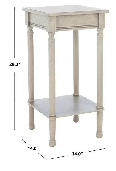 Tinsley Wood Square Accent Table in Greige - The Mayfair Hall