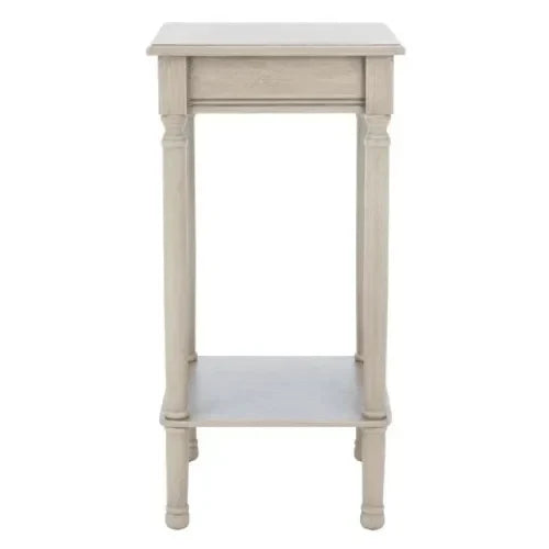 Tinsley Wood Square Accent Table in Greige - The Mayfair Hall