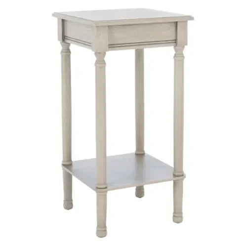 Tinsley Wood Square Accent Table in Greige - The Mayfair Hall