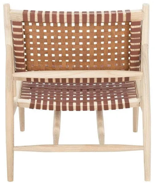Safavieh Soleil Brown Woven Leather Accent Chair