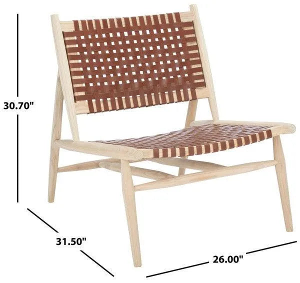 Safavieh Soleil Brown Woven Leather Accent Chair