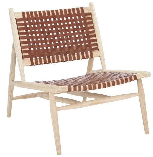Safavieh Soleil Brown Woven Leather Accent Chair