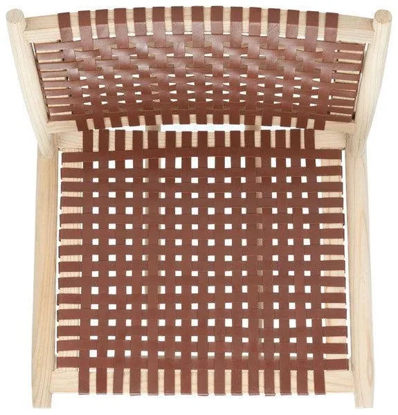 Safavieh Soleil Brown Woven Leather Accent Chair