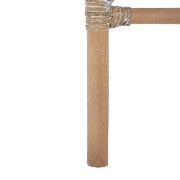 Olivia Rattan Barrel Accent Chair in Gray White Wash with Cushion - The Mayfair Hall