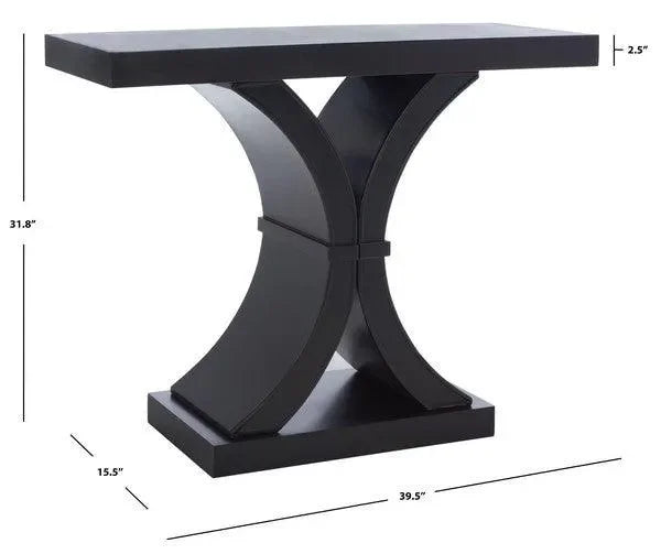 Dryden Wood Console Table in Black - The Mayfair Hall