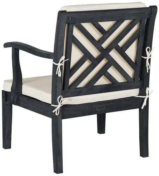 Anaheim Acacia Wood Patio Set in Dark Slate Gray and Beige (Set of 5) - The Mayfair Hall
