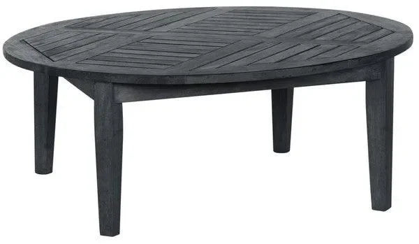 Anaheim Acacia Wood Patio Set in Dark Slate Gray and Beige (Set of 5) - The Mayfair Hall