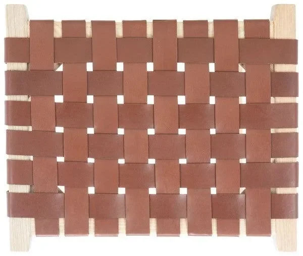 Abreu Woven Leather Bar Stool in Cognac and Light Natural - The Mayfair Hall