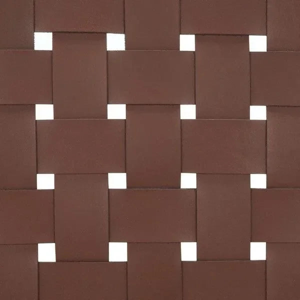 Abreu Woven Leather Counter Stool in Cognac and Natural - The Mayfair Hall