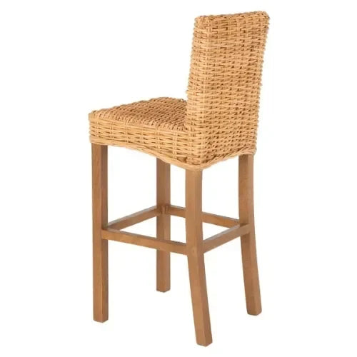 Tobie Rattan Bar Stool in Natural - The Mayfair Hall