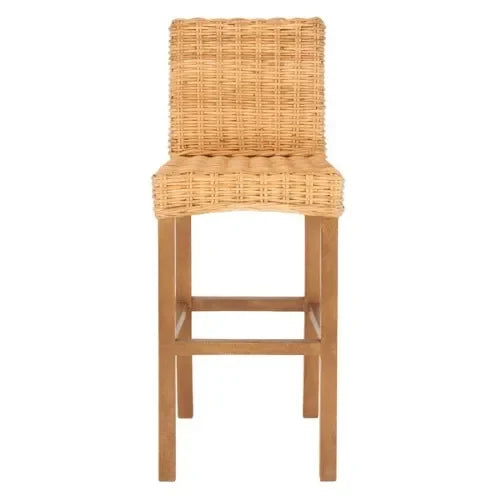 Tobie Rattan Bar Stool in Natural - The Mayfair Hall