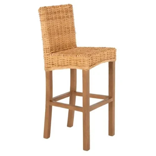 Tobie Rattan Bar Stool in Natural - The Mayfair Hall
