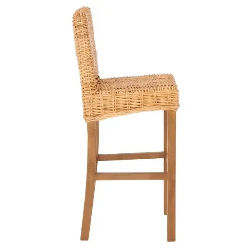 Tobie Rattan Bar Stool in Natural - The Mayfair Hall