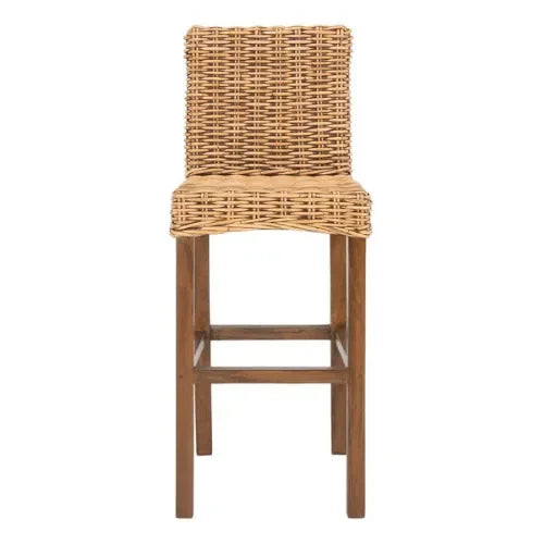 Tobie Rattan Bar Stool in Honey Brown Wash - The Mayfair Hall