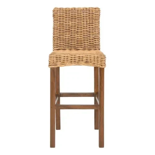 Tobie Rattan Bar Stool in Honey Brown Wash - The Mayfair Hall