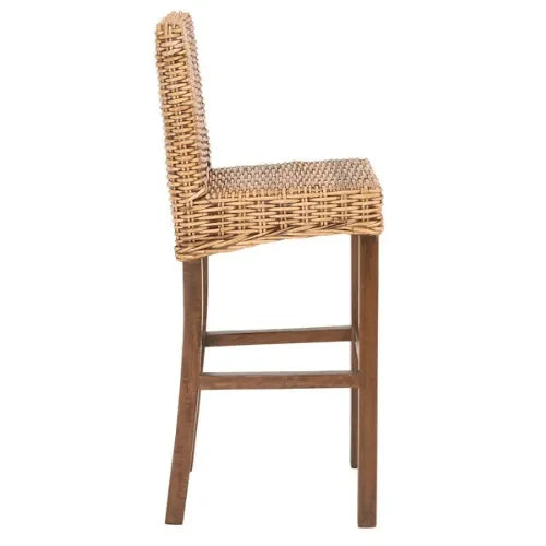 Tobie Rattan Bar Stool in Honey Brown Wash - The Mayfair Hall
