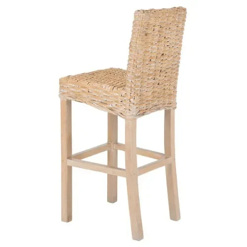 Tobie Rattan Bar Stool in Natural White Wash - The Mayfair Hall