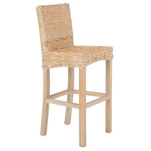 Tobie Rattan Bar Stool in Natural White Wash - The Mayfair Hall
