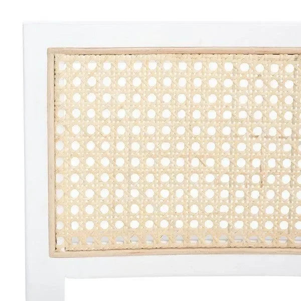 Seika Beech Wood Bar Stool in White and Natural - The Mayfair Hall