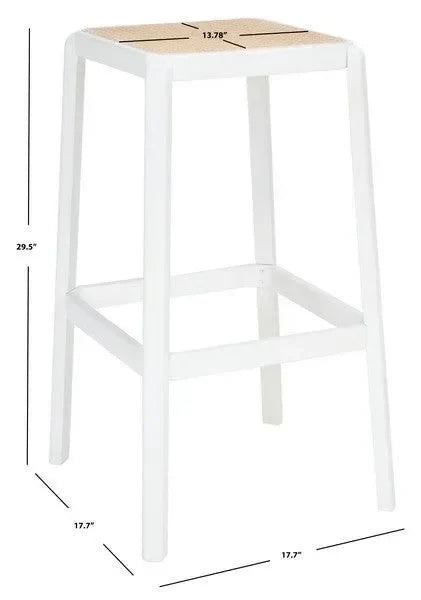 Silus Cane White Backless Bar Stool - The Mayfair Hall