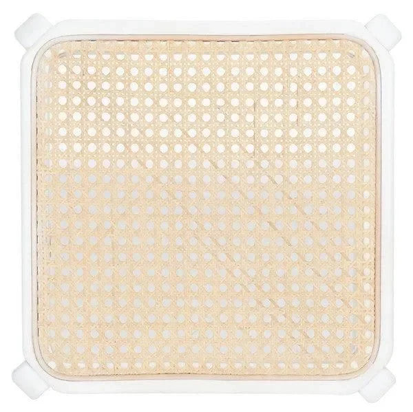 Silus Cane White Backless Bar Stool - The Mayfair Hall