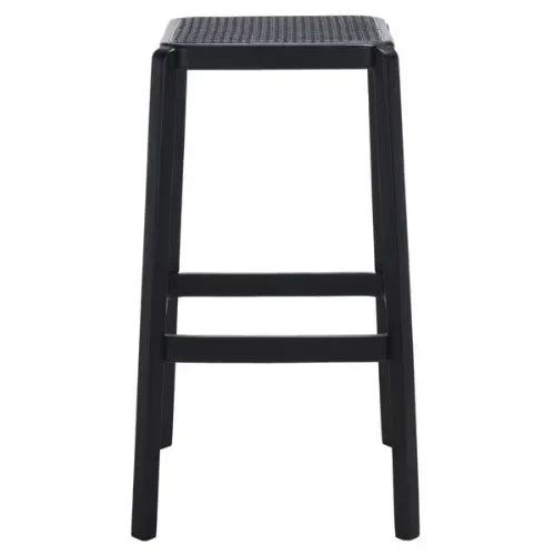 Silus Beech Wood Bar Stool in Black - The Mayfair Hall