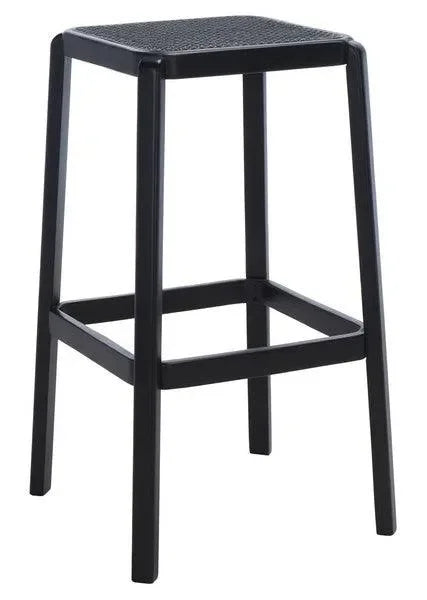 Silus Beech Wood Bar Stool in Black - The Mayfair Hall