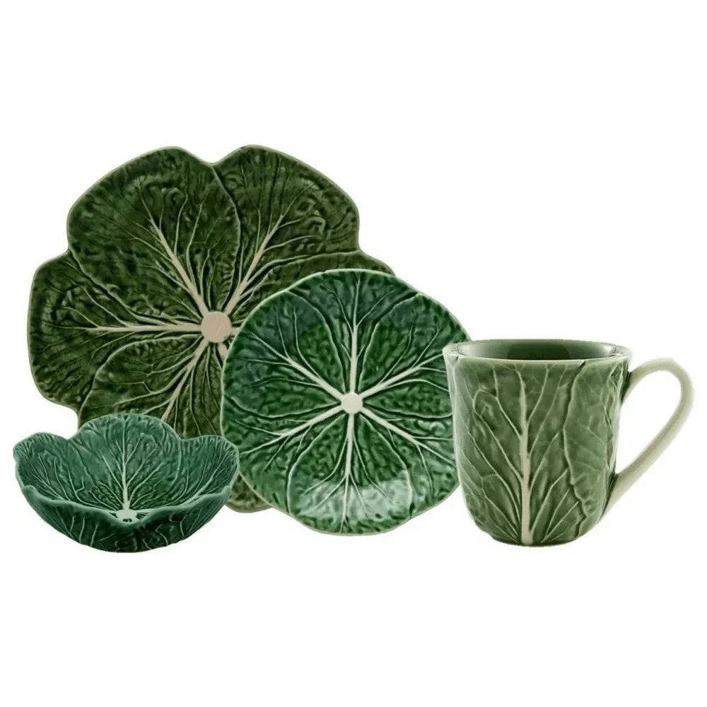 Cabbage Earthenware Dinnerware Set in Green (4 Pieces) - The Mayfair Hall