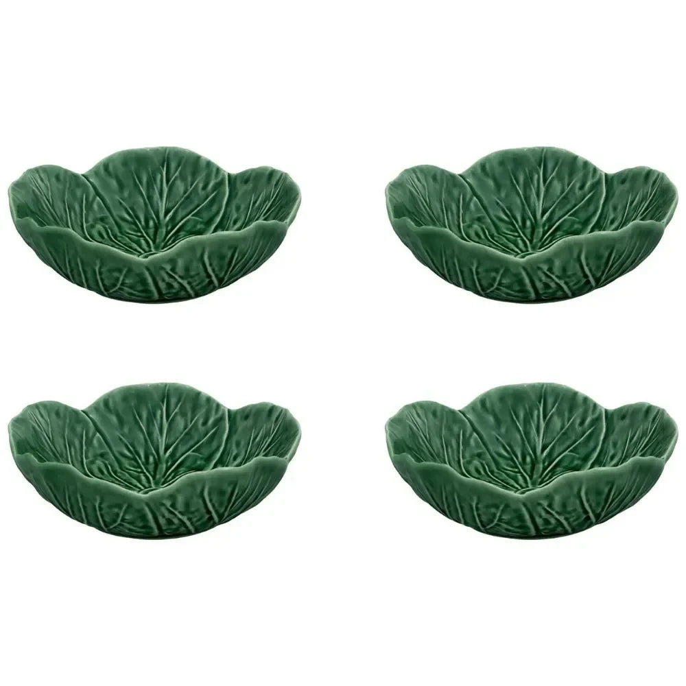 Cabbage Earthenware Bowl in Green (Set of 4) - The Mayfair Hall