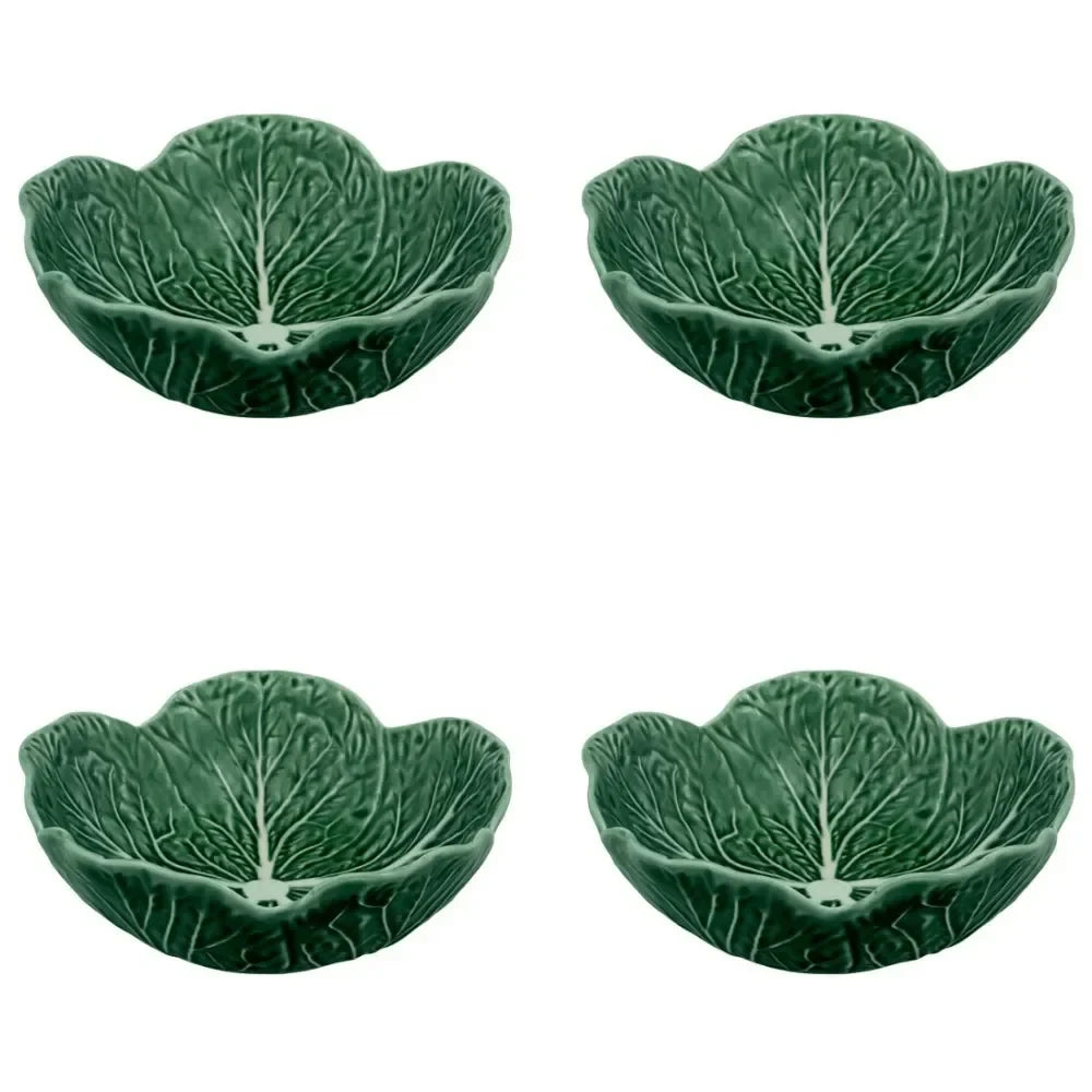 Cabbage Earthenware Cereal Bowl in Green (Set of 4) - The Mayfair Hall