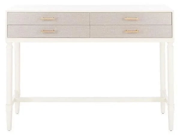 Estella Console Table in White with 4 Drawers - The Mayfair Hall