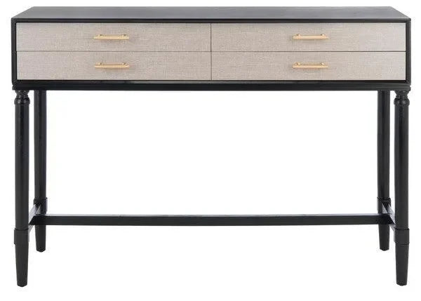 Estella Console Table in Black with 4 Drawers - The Mayfair Hall