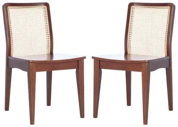 Benicio Rubberwood Dining Chair in Dark Brown (Set of 2) - The Mayfair Hall