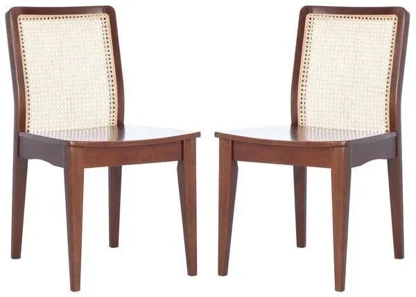 Benicio Rubberwood Dining Chair in Dark Brown (Set of 2) - The Mayfair Hall