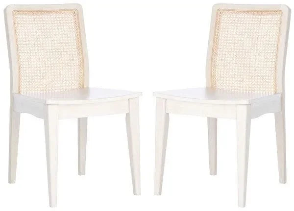 Benicio Rubberwood Dining Chair in White (Set of 2) - The Mayfair Hall