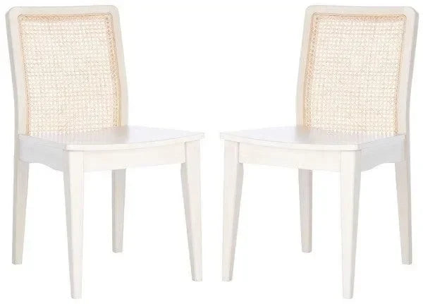 Benicio Rubberwood Dining Chair in White (Set of 2) - The Mayfair Hall