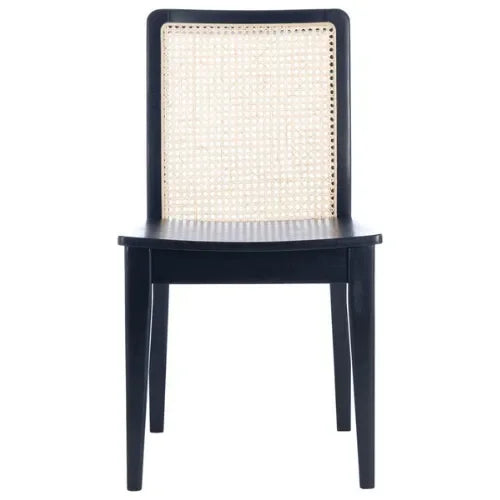 Benicio Rubberwood Dining Chair in Black (Set of 2) - The Mayfair Hall