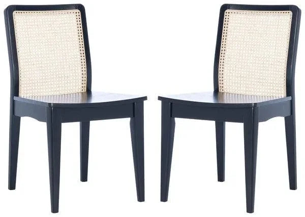 Benicio Rubberwood Dining Chair in Black (Set of 2) - The Mayfair Hall