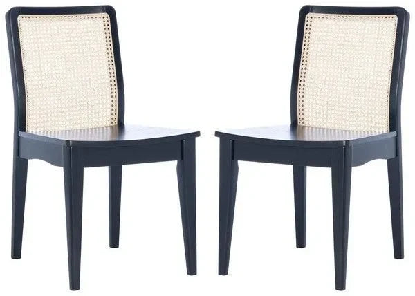 Benicio Rubberwood Dining Chair in Black (Set of 2) - The Mayfair Hall
