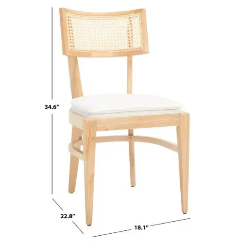Galway Rubberwood Dining Chair in Natural with Cushion - The Mayfair Hall