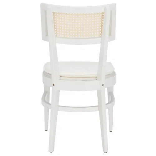 Galway Rubberwood Dining Chair in White with Cushion - The Mayfair Hall